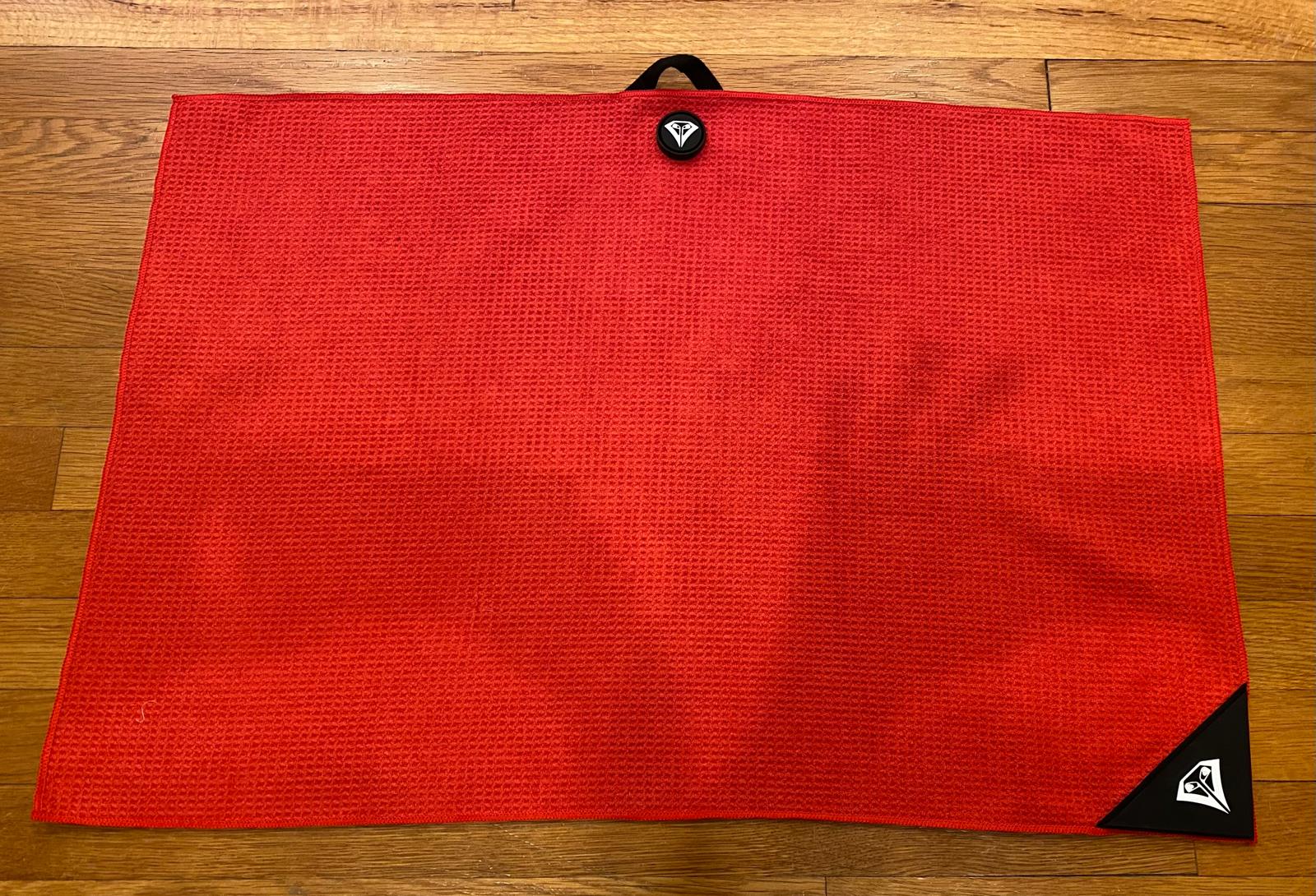 Red Magnetic Golf Towel with Club Brush